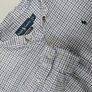 Ralph Lauren Classic Fit Button-Down Shirt XL Blue & Cream Check Cotton